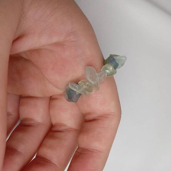 💕5/25 Fluorite stone chip ring size 8 - Picture 1 of 3